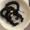 Thickened hair tie, women's hair tie, ponytail tie, high elasticity, durable and personalized alloy small intestine loop leather cover details Picture